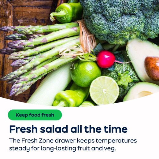 Hotpoint HBUF011.UK Integrated Upright Fridge - White - AO Annotation - Fresh Zone